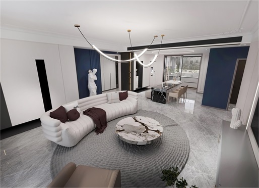 中?！ぞ砰?43平米簡約輕法式風(fēng)效果圖