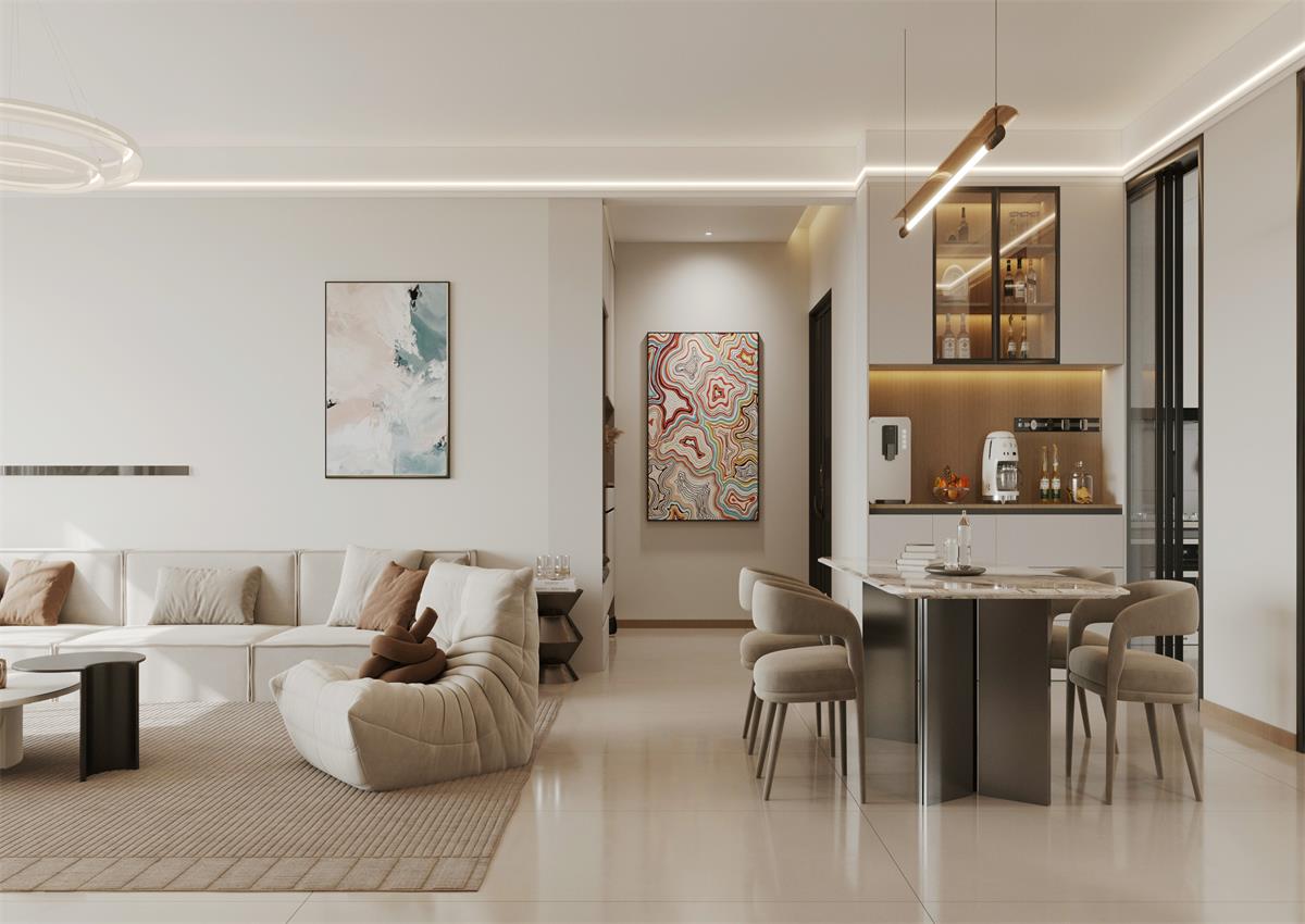 玉庭華府142㎡ | 給喧囂世界按下暫停鍵，現(xiàn)代簡約風(fēng)的松弛感誰能拒絕！