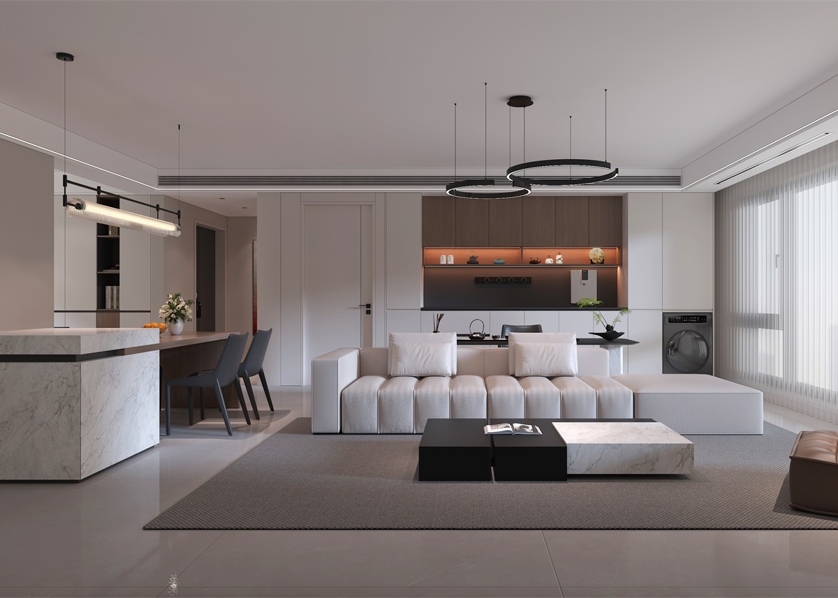 中恒央御143㎡ | 大橫廳+客餐一體+開放書房，他家這通透感絕了！